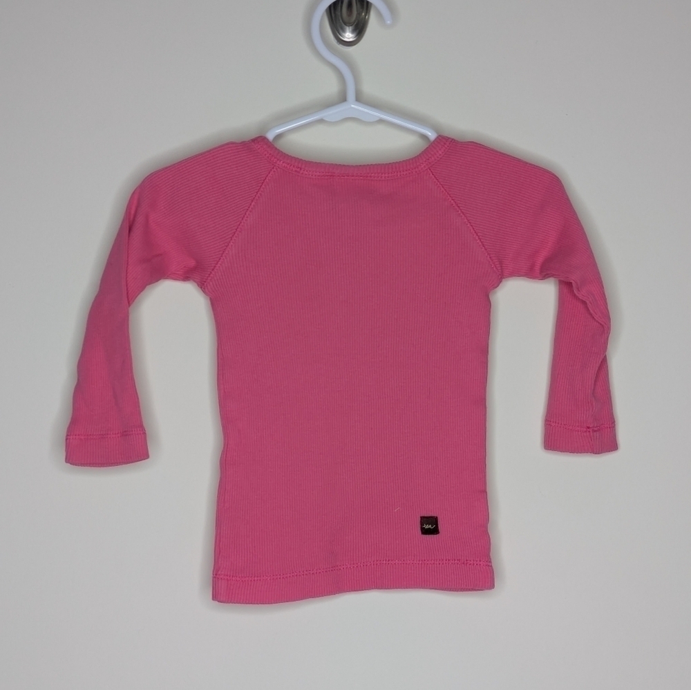 Tea Collection Pink Ribbed Long Sleeve Shirt 6-12m - Picture 2 of 4